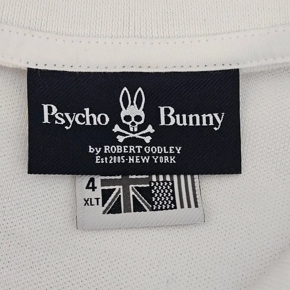 Psycho Bunny Big and Tall‎ Classic White Polo | Men's 4XLT | MULTIPLE STAINS